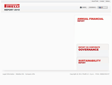 Tablet Screenshot of annual-report-2010.pirelli.com
