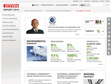 Tablet Screenshot of annual-sustainability-report-2010.pirelli.com